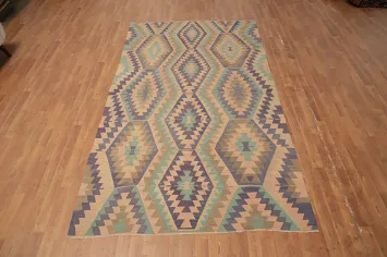 Vegetable Dye Kilim Turkish Area Rug 6x10