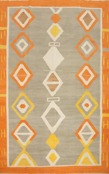 Vegetable Dye Kilim Handwoven Area Rug 9x12