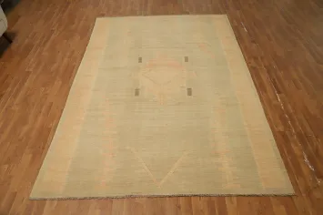 Vegetable Dye Geometric Kilim Flat Weave Area Rug 7x10