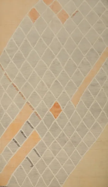 Elegant Geometric Kilim Area Rug 6x9 in Soft Pastel Shades