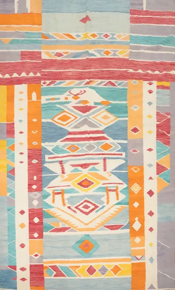 Vegetable Dye Kilim Flat Weave Area Rug 10x13
