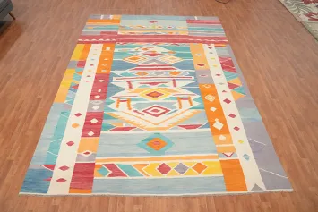 Vegetable Dye Kilim Flat Weave Area Rug 10x13