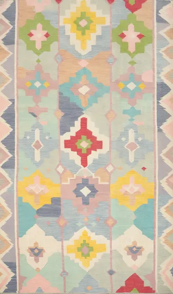 Vegetable Dye Kilim Flat Weave Area Rug 7x10