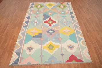 Vegetable Dye Kilim Flat Weave Area Rug 7x10