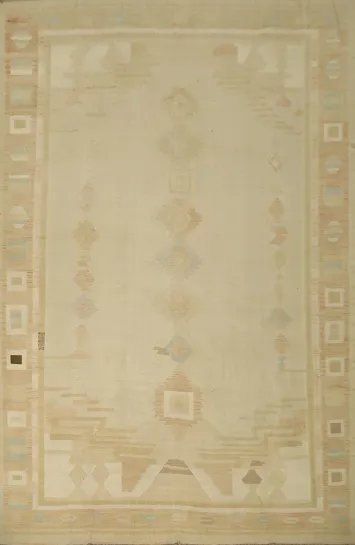 Vegetable Dye Geometric Kilim Flat Weave Area Rug 10x13