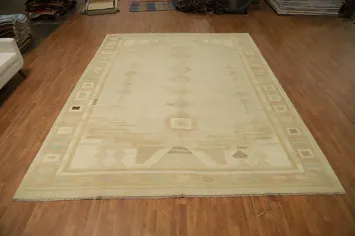 Vegetable Dye Geometric Kilim Flat Weave Area Rug 10x13