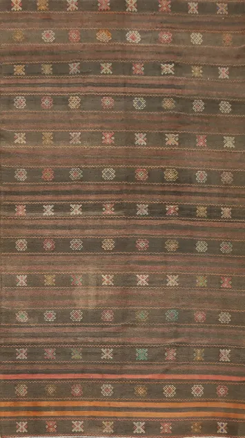 Vegetable Dye Kilim Turkish Area Rug 6x11