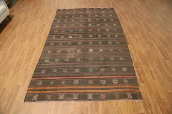 Vegetable Dye Kilim Turkish Area Rug 6x11