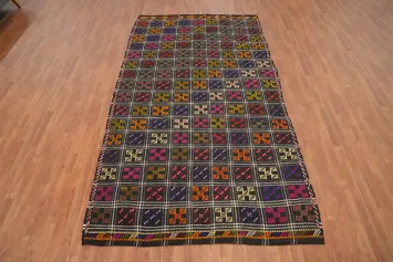 Vegetable Dye Kilim Geometric Area Rug 6x11