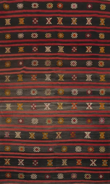 Handcrafted Kilim Area Rug 6x9 Rich with Cultural Motifs