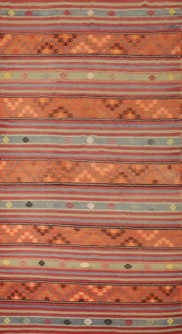 Vegetable Dye Kilim Turkish Area Rug 6x11