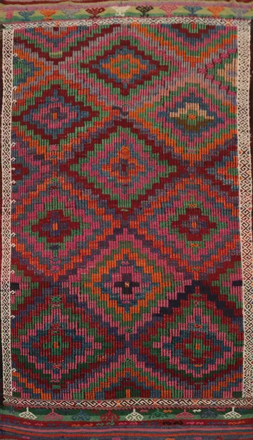 Vibrant Geometric Kilim Area Rug 5x8 for a Striking Room Accent