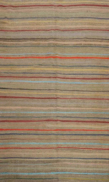 Vegetable Dye Kilim Turkish Area Rug 6x9