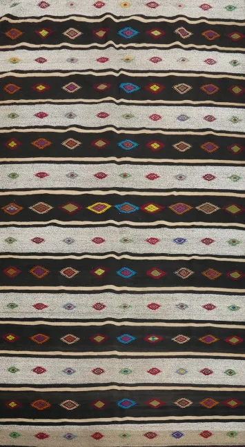 Vibrant Tribal Kilim Area Rug 6x11 for Modern Bohemian Decor