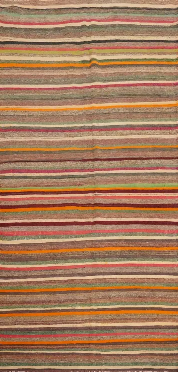 Vibrant Striped Kilim Area Rug 5x11 for Cozy Living Spaces