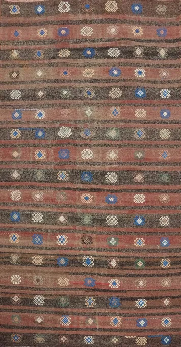 Vegetable Dye Kilim Turkish Area Rug 6x11