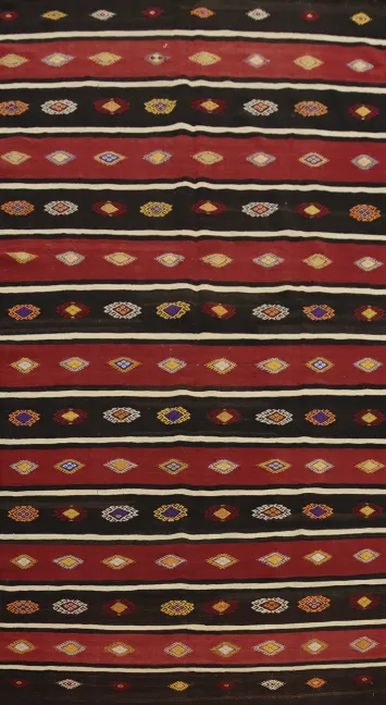 Elegant Kilim Area Rug 6x10 with Vibrant Geometric Patterns