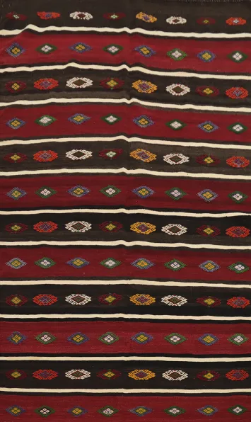 Vegetable Dye Kilim Turkish Area Rug 6x8