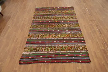 Vegetable Dye Kilim Turkish Area Rug 5x8