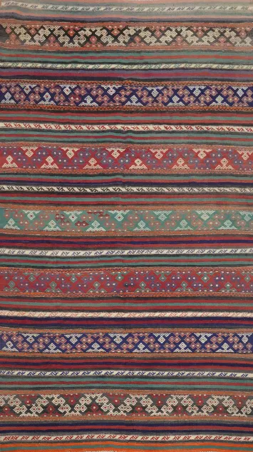 Vegetable Dye Kilim Turkish Area Rug 5x10