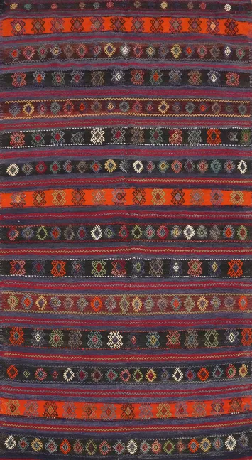 Vegetable Dye Kilim Flat Weave Wool Area Rug 5x10