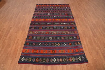 Vegetable Dye Kilim Flat Weave Wool Area Rug 5x10