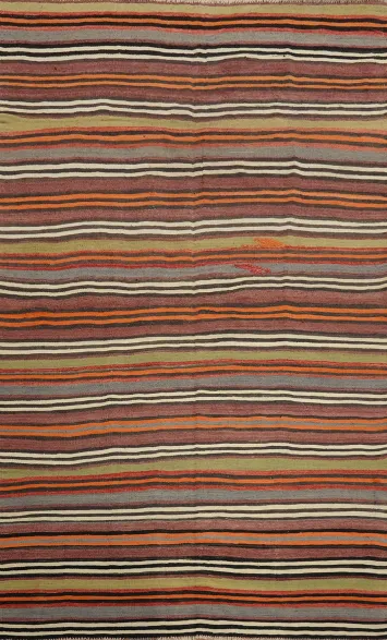 Flat Weave Kilim Vegetable Dye Area Rug 5x8