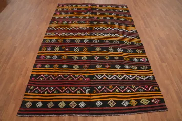 Multicolored Tribal Kilim Area Rug 7x10 for Eclectic Spaces
