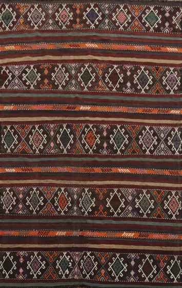Vegetable Dye Kilim Turkish Area Rug 6x9