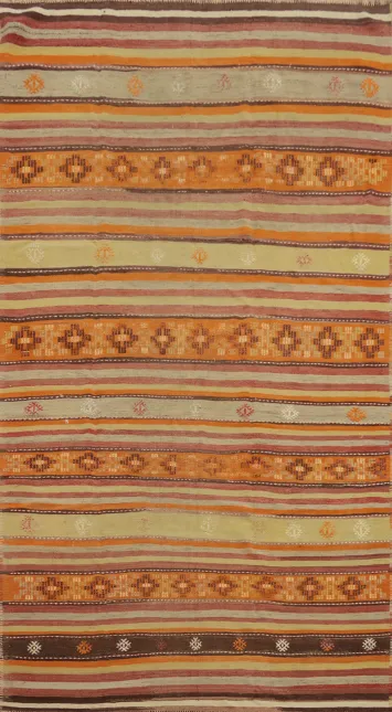 Vegetable Dye Kilim Turkish Area Rug 5x10