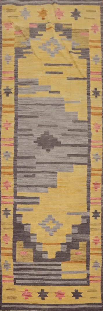 Vibrant Southwest Geometric Kilim Runner Rug 3x10