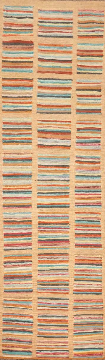 Striped Kilim Runner Rug 2x8 A Colorful Addition to Any Room Decor