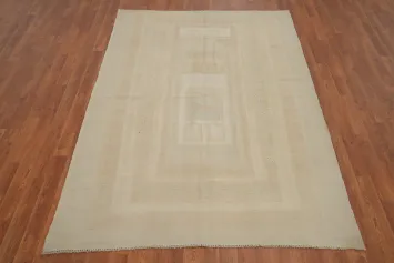 Elegant Beige Kilim Rug 5x7 with Geometric Design
