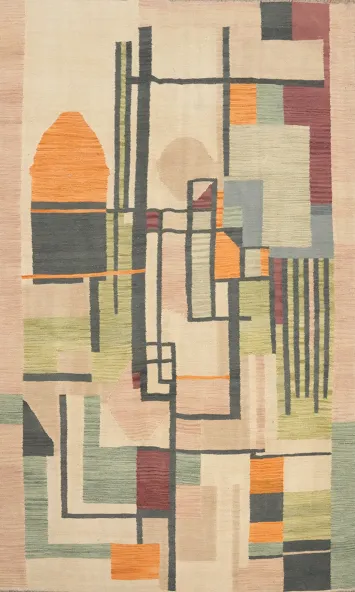 Modern Abstract Geometric Kilim Area Rug 6x8 for Stylish Interiors