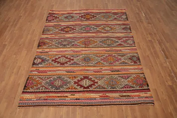 Vegetable Dye Kilim Turkish Area Rug 6x8