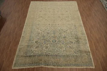 Antique Vegetable Dye Kerman Persian Large Rug 11x16