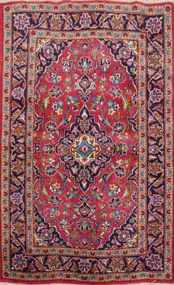 Traditional Floral Kashan Persian Rug 3x5