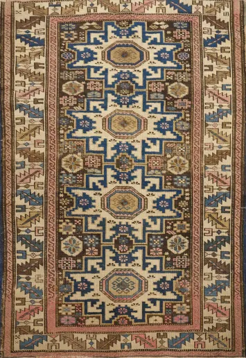 Pre-1900 Antique Kazak Vegetable Dye Rug 3x4