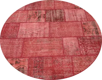 Distressed Modern Patchwork Round Area Rug 5x5