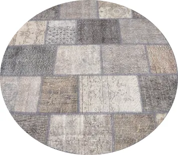 Stylish Patchwork Round Area Rug 5x5 for a Modern and Cozy Ambiance