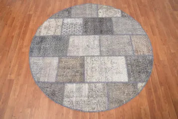 Stylish Patchwork Round Area Rug 5x5 for a Modern and Cozy Ambiance
