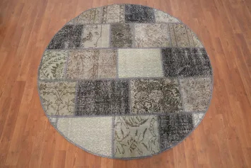 Earthy Tones in a Patchwork Round Area Rug 5x5 for Cozy Interiors