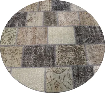 Earthy Tones in a Patchwork Round Area Rug 5x5 for Cozy Interiors