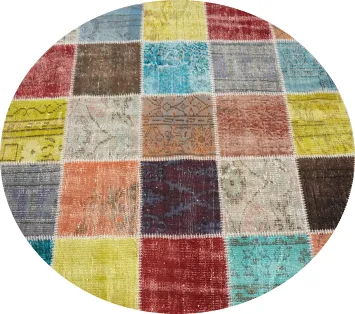 Stylish Patchwork Round Area Rug 5x5 to Add Vibrancy to Rooms