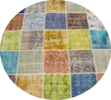 Bold and Colorful Patchwork Round Area Rug 5x5 for a Standout Look