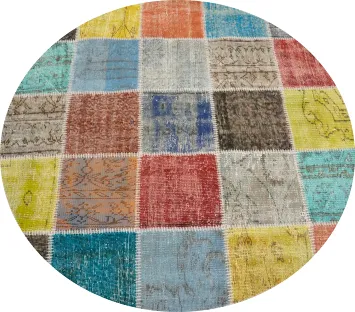 Patchwork Round Area Rug 5x5 A Symphony of Colors for Your Home Decor