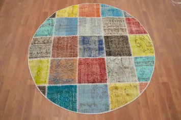 Patchwork Round Area Rug 5x5 A Symphony of Colors for Your Home Decor