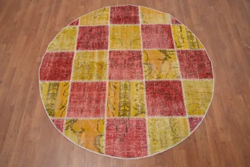 Vibrant Patchwork Round Area Rug 5x5 for Modern Living Spaces