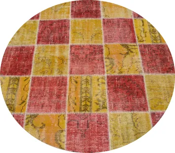 Vibrant Patchwork Round Area Rug 5x5 for Modern Living Spaces