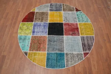 Vibrant Patchwork Round Area Rug 5x5 for a Splash of Colorful Elegance